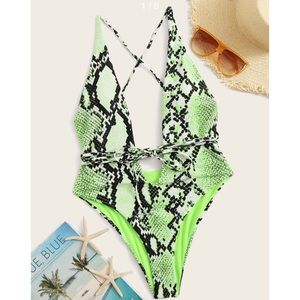 Neon Green Snakeskin Onepiece